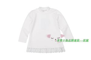 非常小鱼2017秋款童装27680女童针织T恤打底衫90-130满百包邮