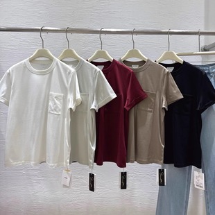 T恤25春女士新款 BEE系列绵羊毛双头拉链极简风坑条针织衫 圆领短袖