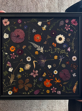 复古植物手工干花相框创意定制高级感小众节日礼物送朋友实木摆台