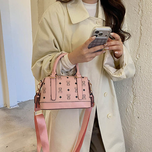 高级感印花配色波士顿手机包包女