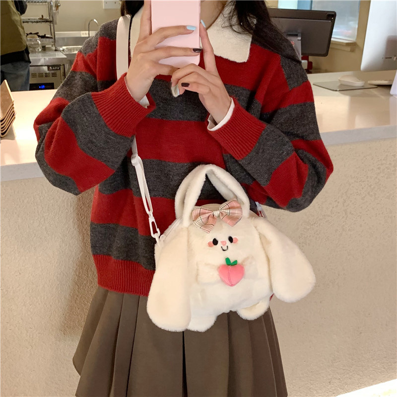可爱风毛茸茸兔单肩斜挎包女式2026新款玩偶外出超火手机包包洋气,箱包皮具/热销女包/男包,通用款女包,淘宝优惠券,粉丝福利购,淘宝优惠卷