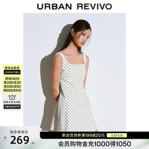 UR2026夏季新款女装休闲复古波点蝴蝶结超短连衣裙UYY760066