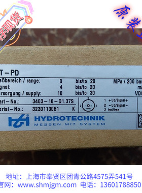 HT-PD  库存现货 全新 原装 正品 HYDROTECHNIK， 3403-10-D1.37S