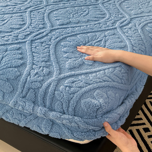 牛奶绒床笠单件保护套床罩珊瑚绒1米5床的180cmx200cm加绒冬季厚