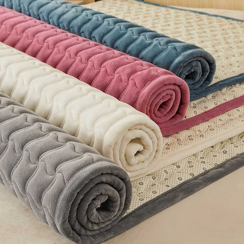 A类珊瑚牛奶法兰绒床垫垫褥软垫家D用床铺垫褥子冬季加绒被褥铺底