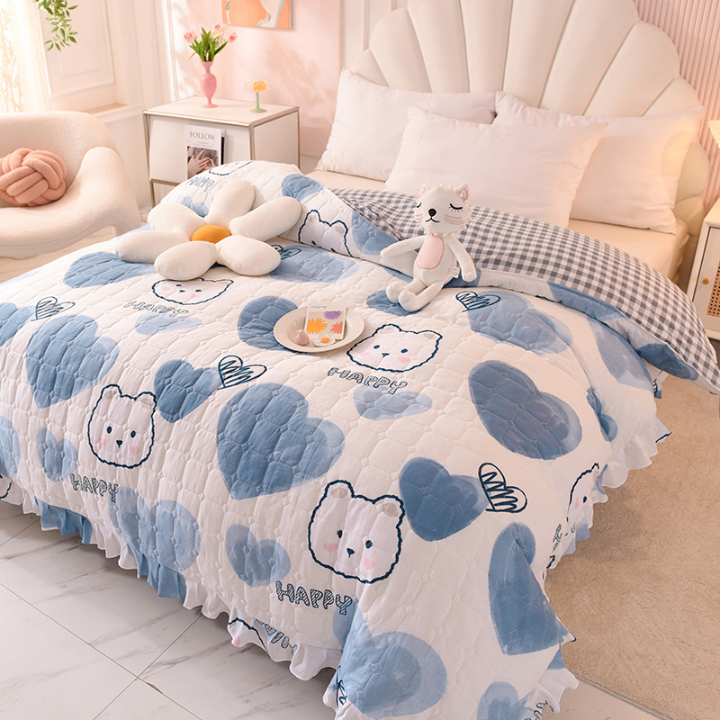 纯棉夹棉被套加厚保暖