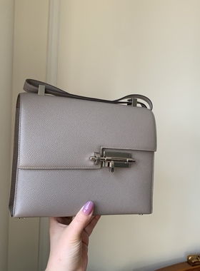 99新Hermes爱马仕verrou21手枪包银河灰银扣epsom皮单肩斜挎包