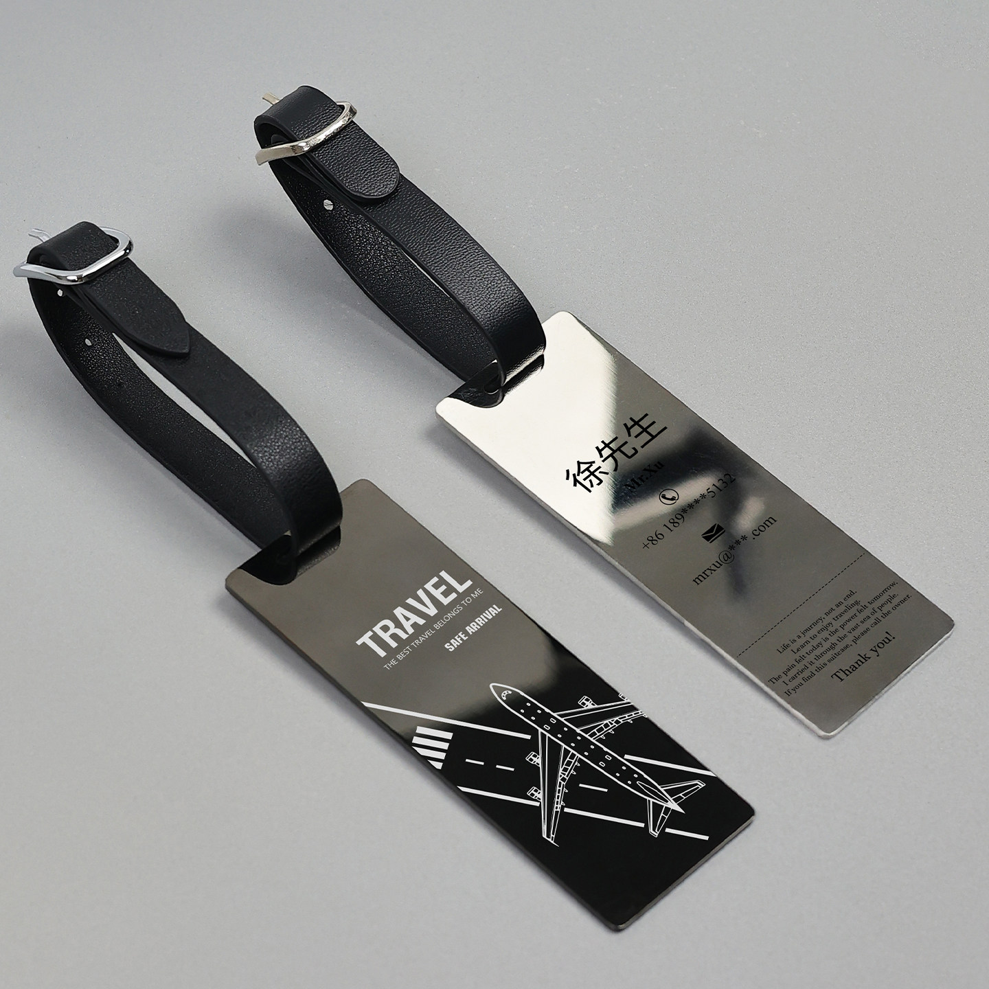 可定制文字镜面抛光行李牌不锈钢