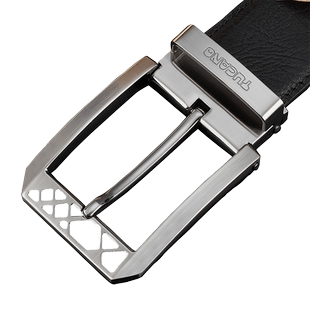 啄木鸟男士皮带真皮休闲时尚针扣男腰带头层牛皮缕空商务男裤带