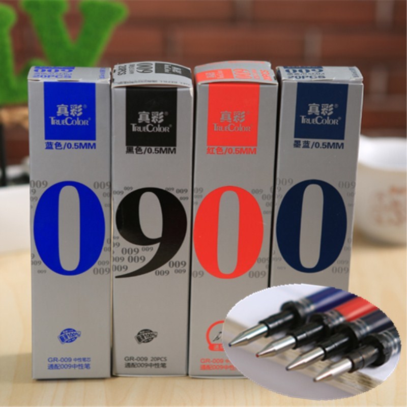 真彩中性笔芯子弹头碳素水笔芯