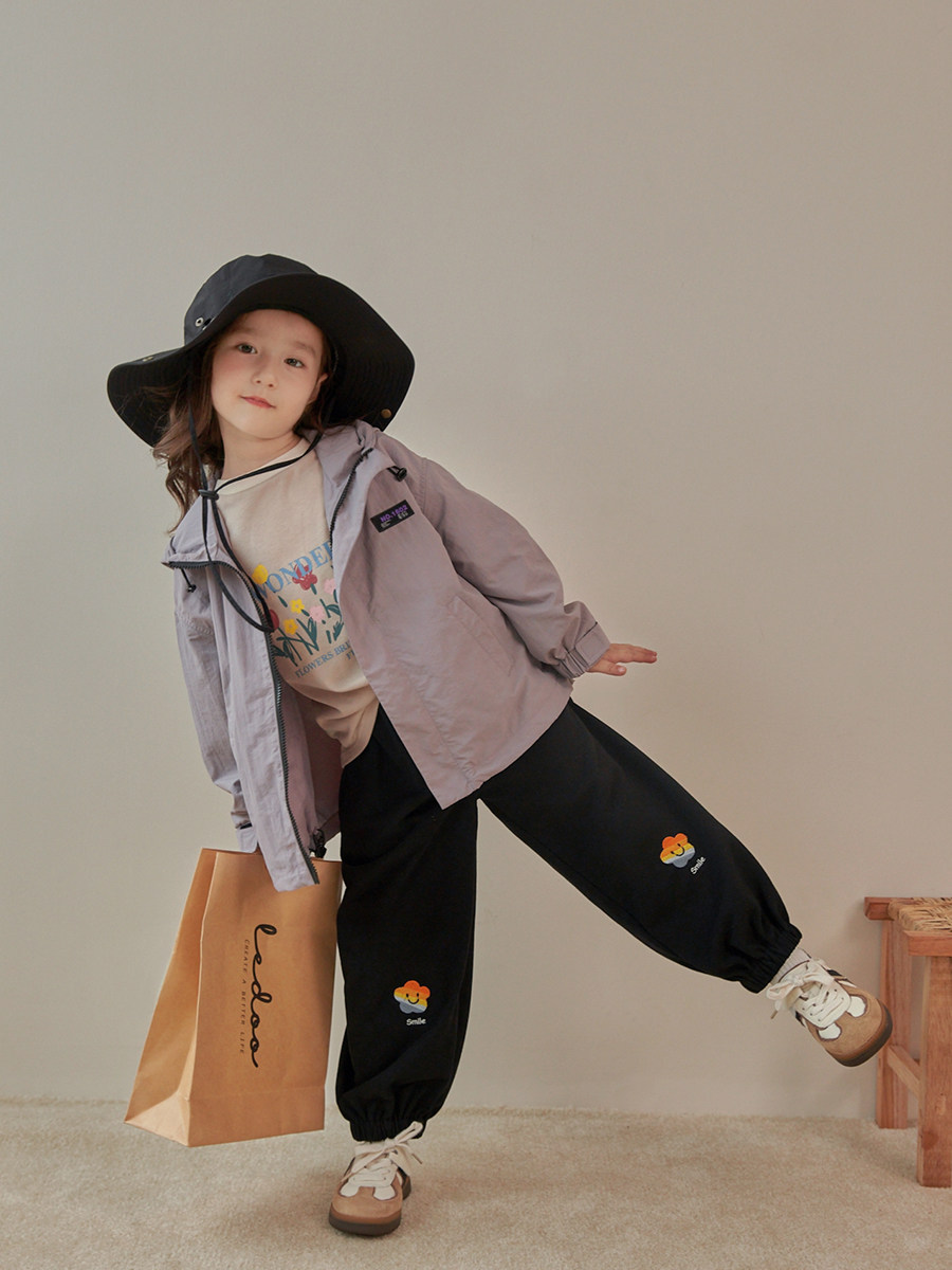 YANGMEIJIA 아동복 소녀 자켓 2024 봄 가을 아동 캐주얼 후드 자켓  다목적 방풍 탑