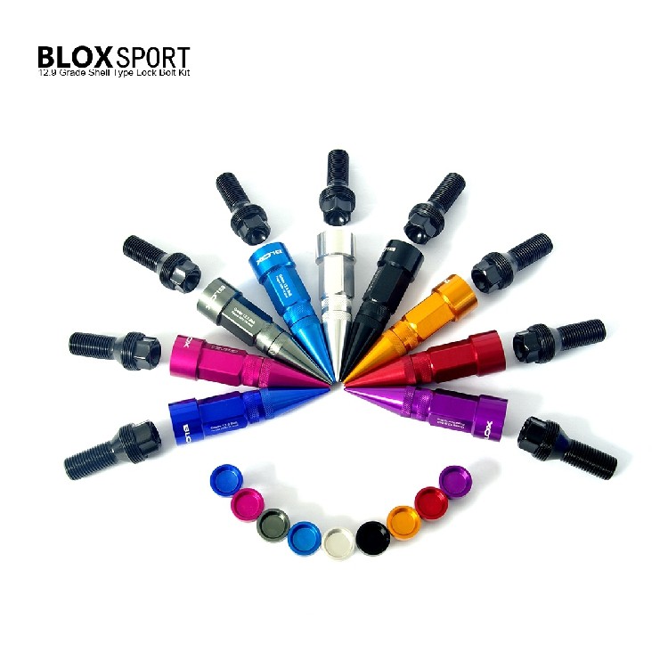 BLOX12.9级轻量化铝合金改装轮螺帽毂锻造螺丝汽车防盗螺杆螺母