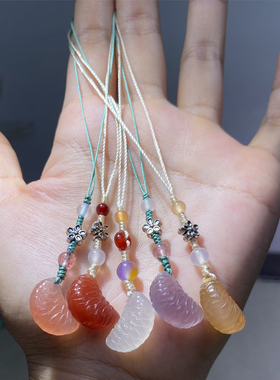 天然玛瑙玉髓瓣手机链