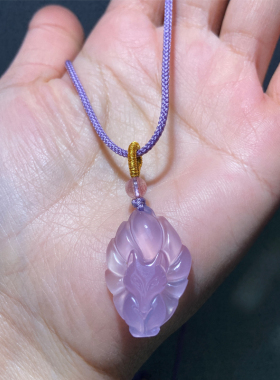 天然紫罗兰玉髓九尾狐狸吊坠