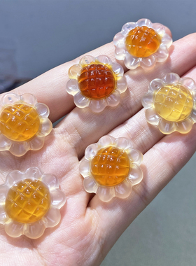 太阳花天然冰透俏色玛瑙项坠女款