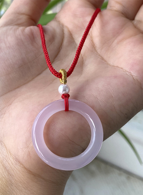 男女玉髓平安环项坠天然