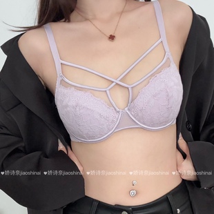 文胸有带钢圈 薄款 法式 性感蕾丝大胸显小内衣女聚拢防下垂胸罩夏季