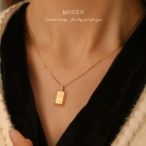 Ювелирное украшение, ожерелье, бриллиантовая инкрустация камня, небольшая подвеска, золото 750 пробы, легкий роскошный стиль, делается под заказ