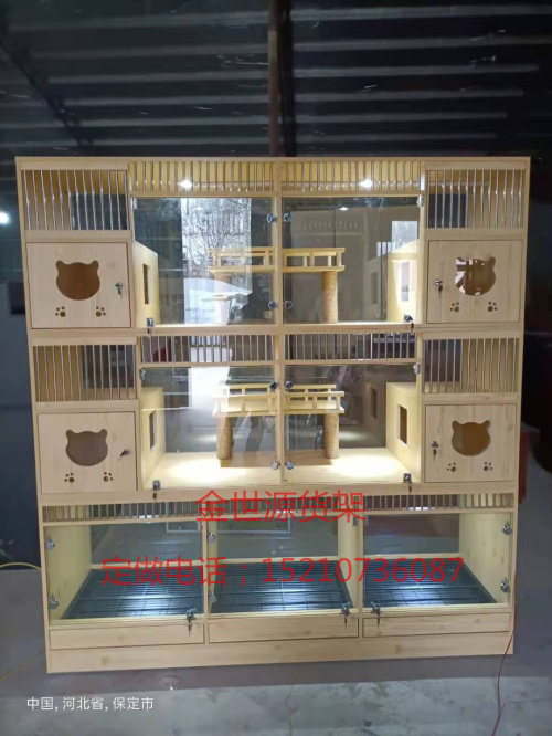 北京定制宠物店展示柜活体寄养展柜猫狗粮陈列柜猫狗笼子狗狗展架