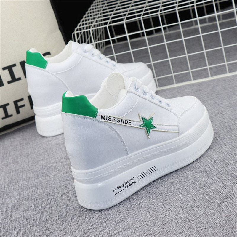 厚底小白鞋女2022春季爆款时尚内增高10cm松糕鞋百搭休闲单鞋板鞋