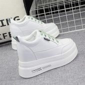 女2020秋季 新款 厚底松糕鞋 内增高显瘦10cm小白鞋 百搭坡跟休闲单鞋