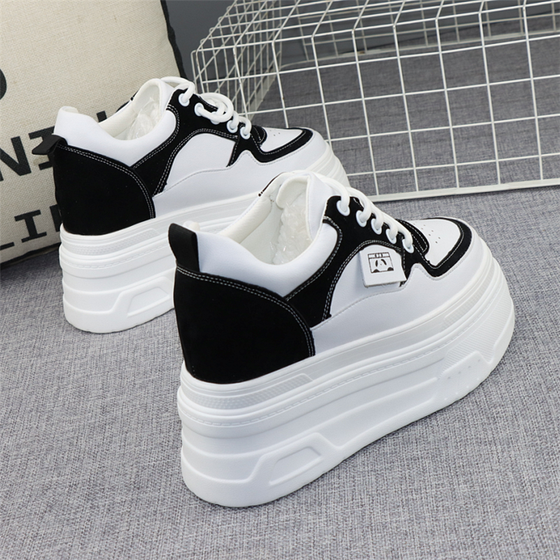 12公分隐形内增高黑白熊猫鞋