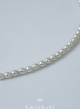 品牌福利天然淡水小珍珠锁骨项链极光细腻3-4相信我去买！