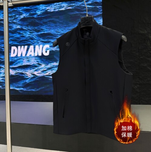立领马甲秋季新款男士商务百搭时尚潮流简约休闲修身舒户外无袖