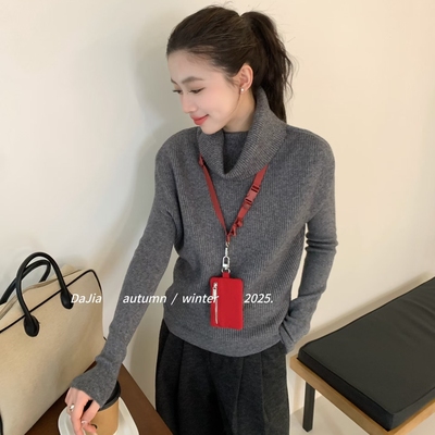 两件套背心针织衫氛围感高领毛衣