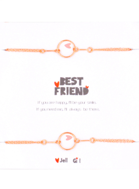 【清仓】美国设计师品牌JellyGirl简约圆圈karma双条闺蜜纯银项链