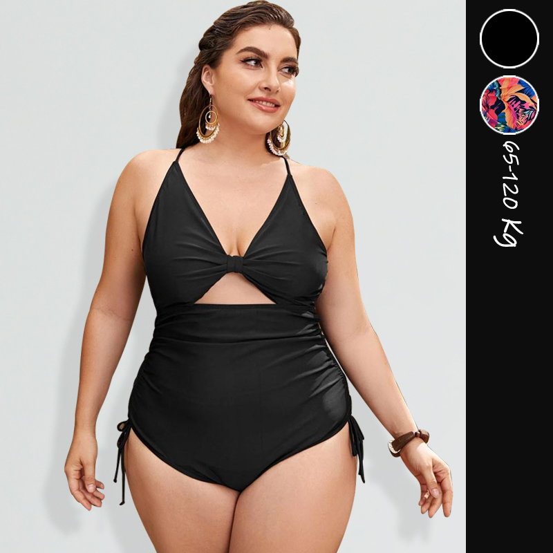 欧美2023镂空胖mm连体泳衣温泉