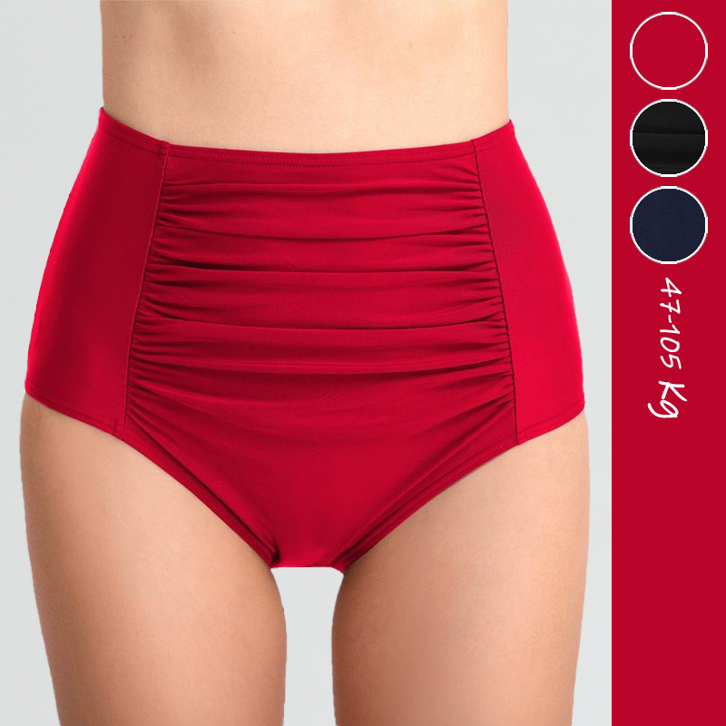 防走光高腰比基尼泳裤女单性感