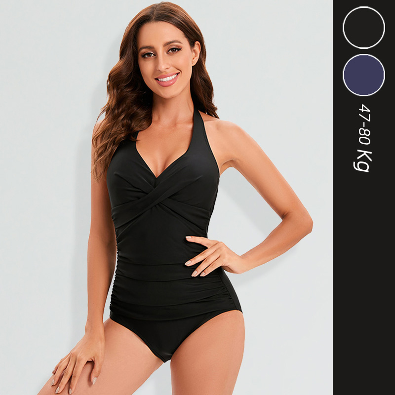 性感深V遮肚显瘦大码胖MM泳衣女