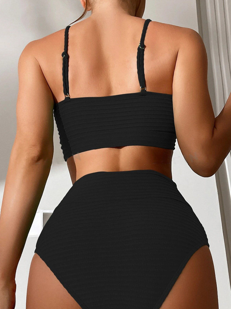 Fashion Hot Swimsuit Women's Adult Big and Small Breasts sexy Belly Covering Slimming High Waist Bikini Hot Spring Bikini
