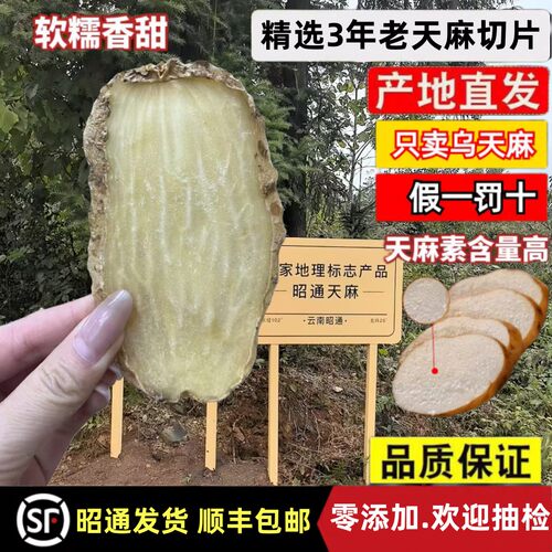 云南特产昭通小草坝乌天麻片老品种天麻新货中药材天麻切片干货