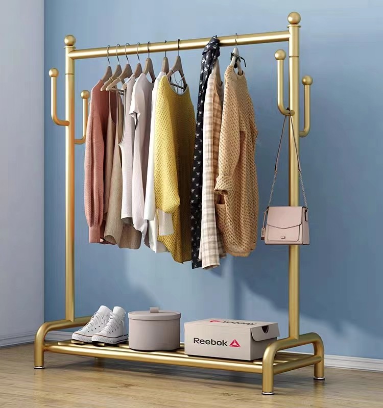 衣帽架家用落地卧室内宿舍置物客厅轻奢飘窗挂衣服架子简易挂包架