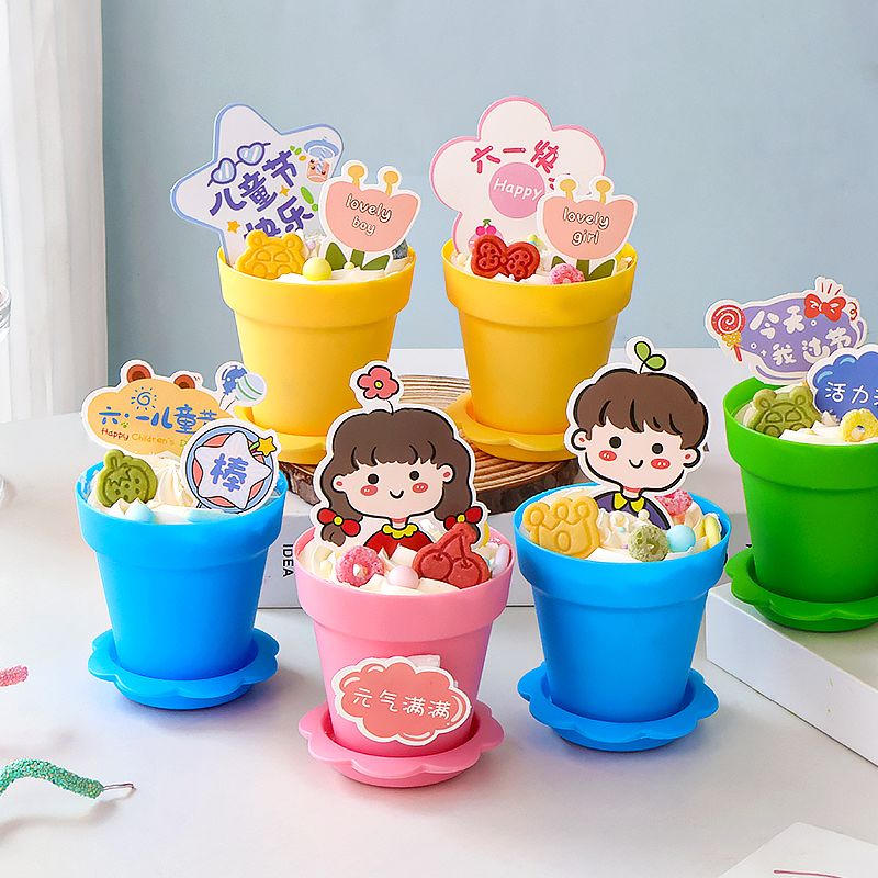 70ml盆栽慕斯杯蛋糕杯一次性慕斯蛋糕杯防尘高脚甜品点心展示架