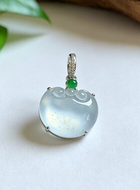 高冰木纳雪花棉18k金吊坠手链