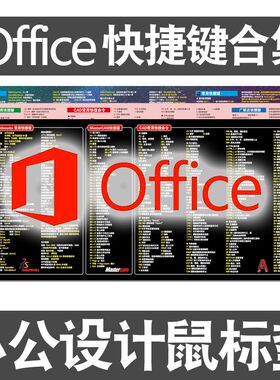 office快捷键鼠标垫mac系统WIN五笔输入法办公软件桌垫电脑键盘垫