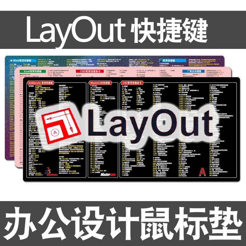 layout鼠标垫快捷键桌垫美工