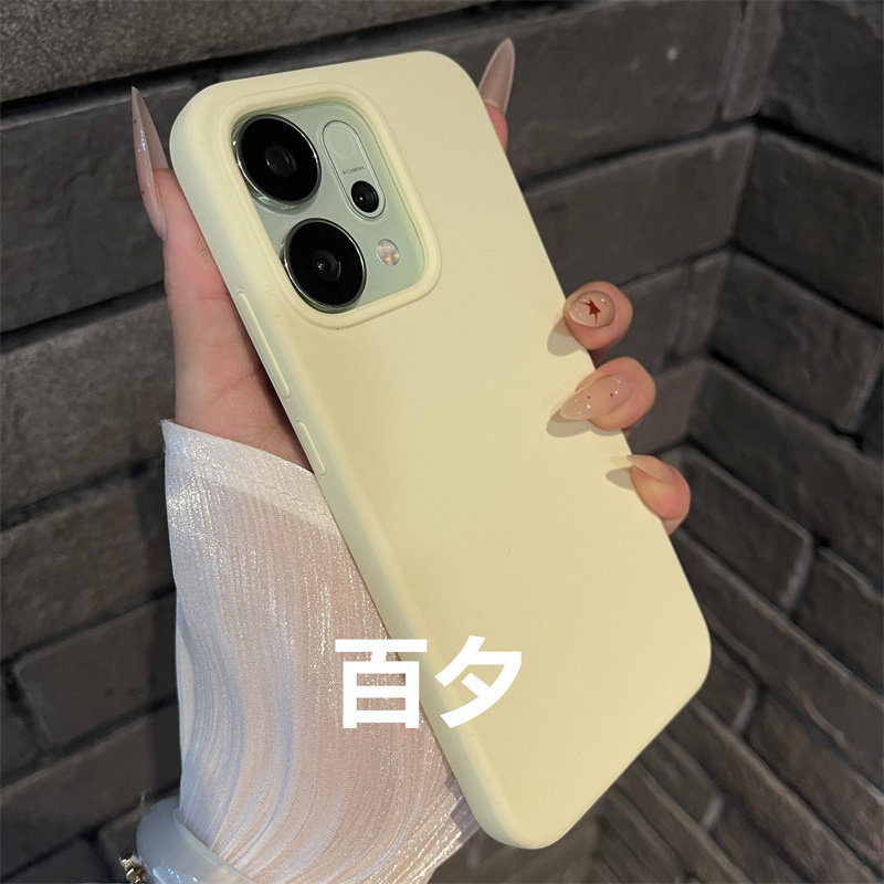 奶黄色新款OPPO Reno14手机壳液态硅胶适用reno14pro纯色情侣款百搭男女全包防摔保护套