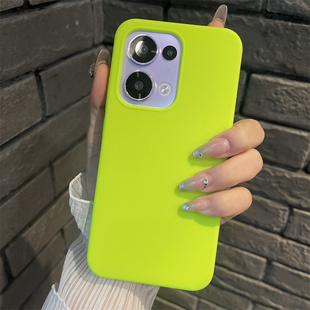 reno13pro液态硅胶全包防摔高级感软壳男女 ins简约荧光绿适用oppoReno13手机壳新款