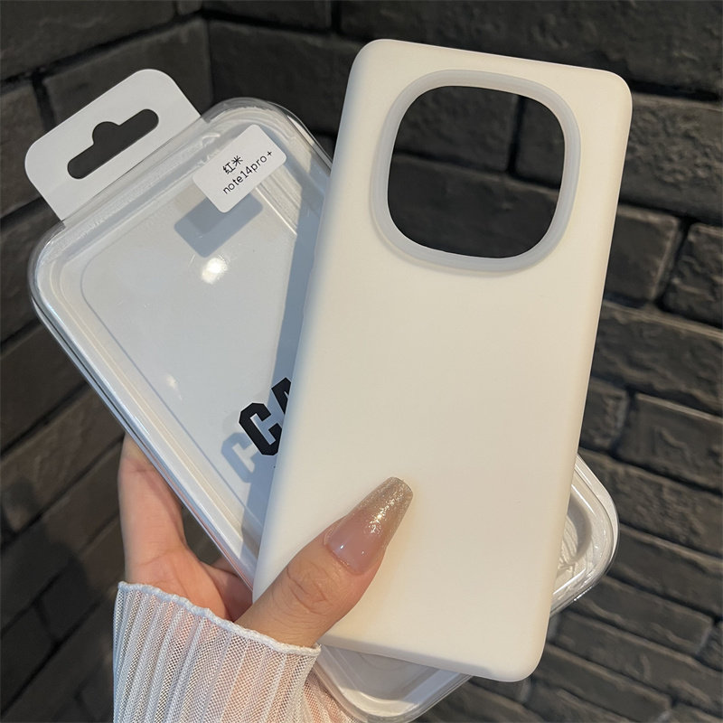 橡皮擦果冻液态硅胶适用note14pro+手机壳14奶白色note14pro红米K70至尊版K60软糯K80半透明ultra雾面大孔