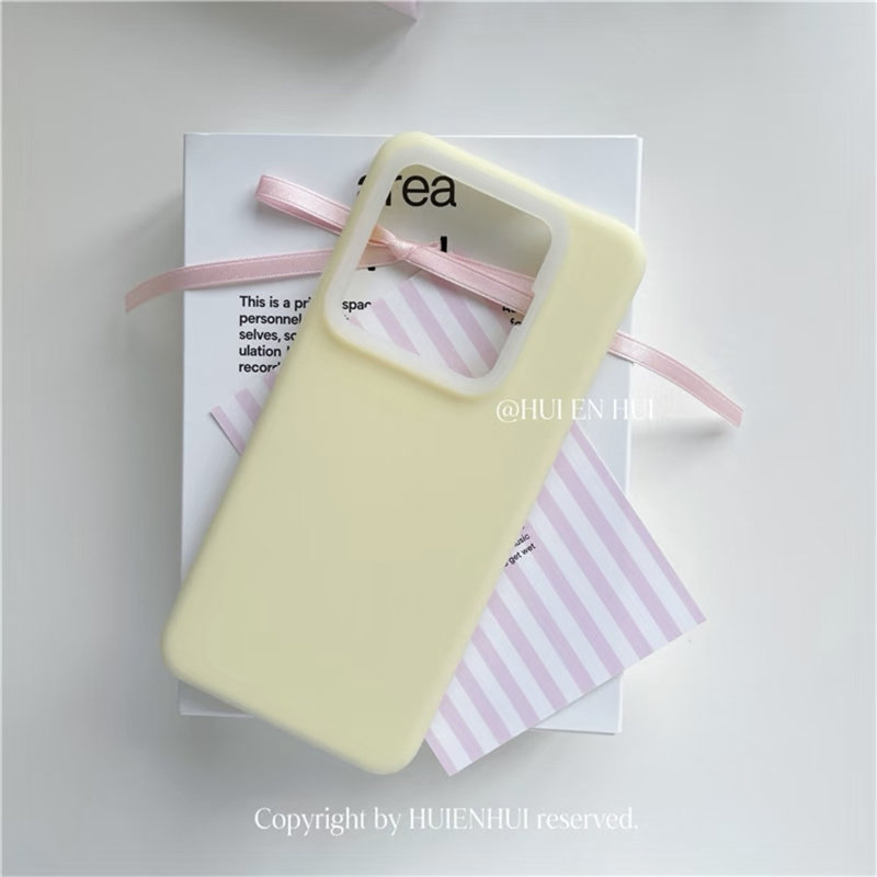 耐脏奶黄色果冻液态硅胶适用小米15手机壳13/14pro红米K80/K70全包防摔60软糯网红雾面高级感纯色