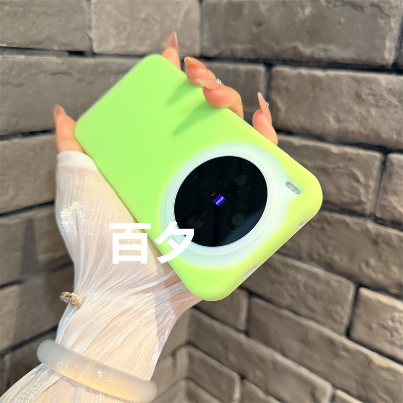 秋冬显白荧光绿果冻真液态硅胶适用vivo x300壳耐脏x300pro全包软糯Q弹