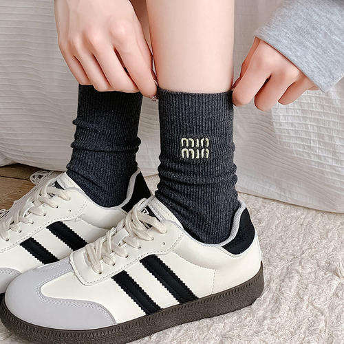 堆堆袜子女春秋款纯棉miu系