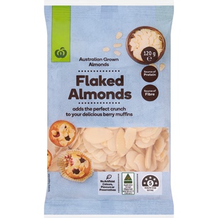 澳洲代购Woolworths Almonds 生杏仁 去皮杏仁 杏仁片袋装120g