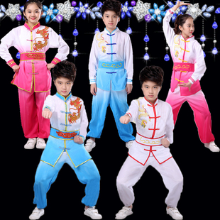 六一儿童武术练功服装少儿中国风功夫表演服太极男武馆训练服