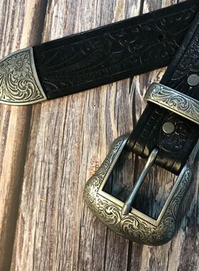 GGRRL复古皮带真皮针扣中青年牛仔裤带男头层牛皮铜针扣腰带正品