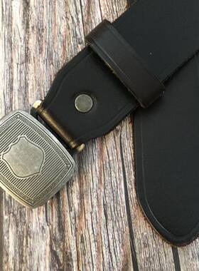 复古机车皮带青年真皮腰带全铜带头自动扣正品头层牛皮裤带宽33mm